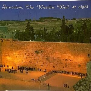 Israel - Jerusalem, The Western Wall At Night, Vintage 1979 Postcard